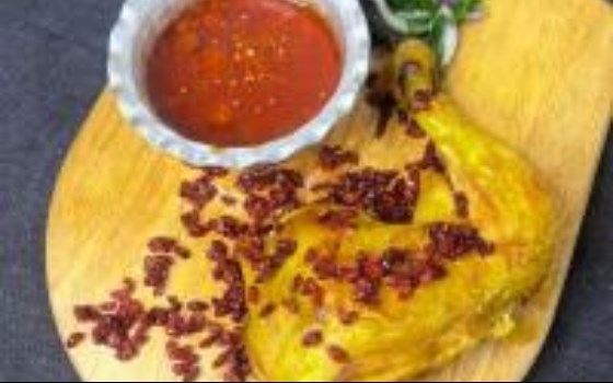 خوراک ران مرغ سرخ شده 